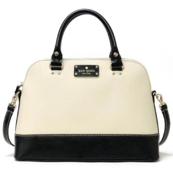 kate spade Handbags - Kate Spade Two-Tone Black and Cream Satchel